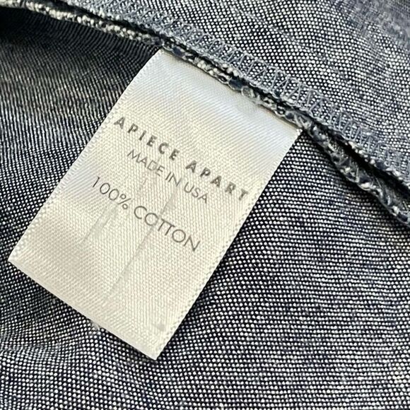 Apiece Apart Tailored Back Slit Sheath Sleeveless Midi Dress Chambray Size 8 - Picture 8 of 10